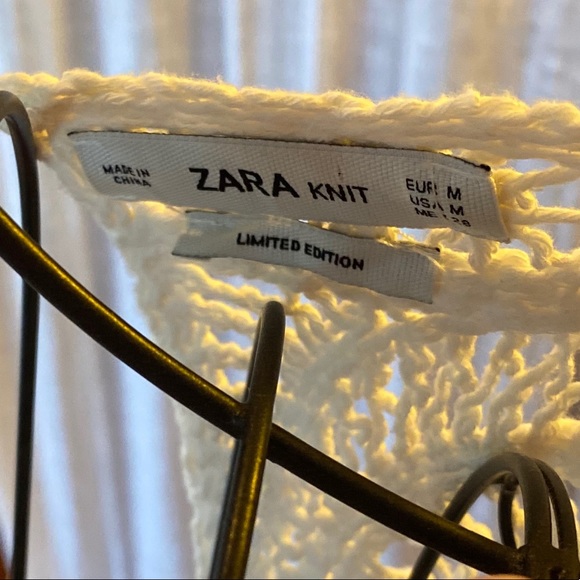 SOLD 🔮 Zara Limited Edition Knit Crochet Ivory Dress M - Picture 4 of 4